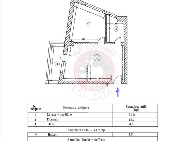 Colentina | Fundeni | 2 camere Studio | 46mp | Curte privata| B9233